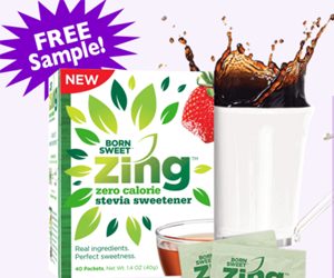 Get Free Zing Zero Calorie Stevia Sweetener