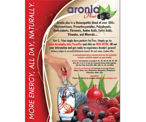 Get Free two 14 ml single dose packet of Aronia Plus