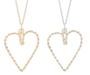 Win-14-k-Yellow-Gold-Large-Twisted-Heart-on-14k-Yellow-Gold-18-Fine-Chain