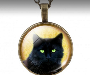 Win-Black-Cat-Glass-Silver-Pendant